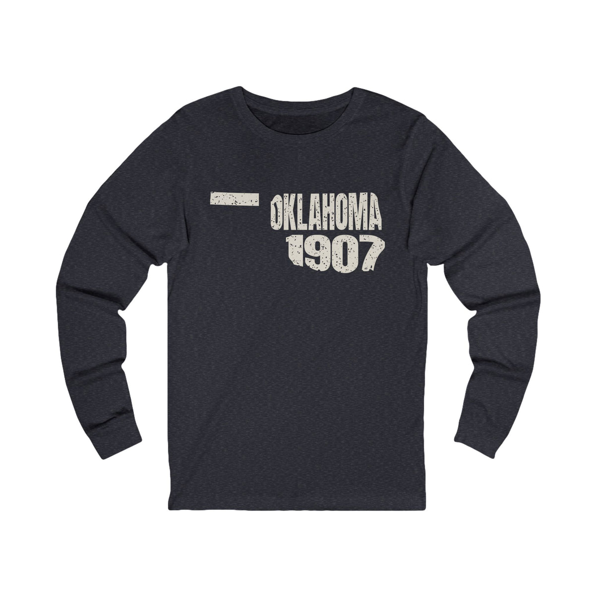 Oklahoma Vintage Letters Map Long Sleeve Tee