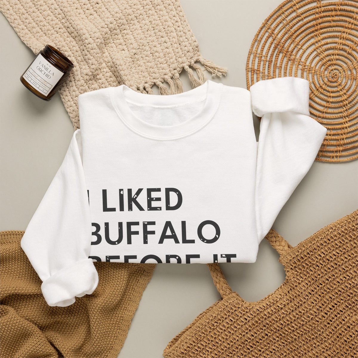 I Liked Buffalo Before It Was Cool Retro Hometown Crewneck Sweatshirt