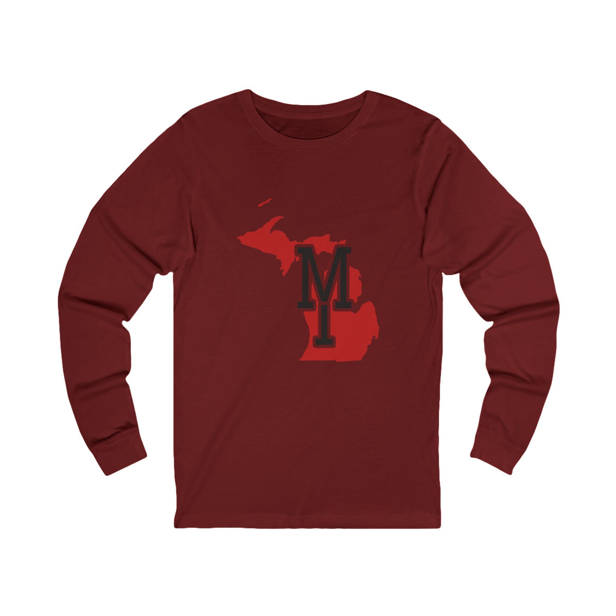 Michigan Varsity Monogram Map Long Sleeve Tee