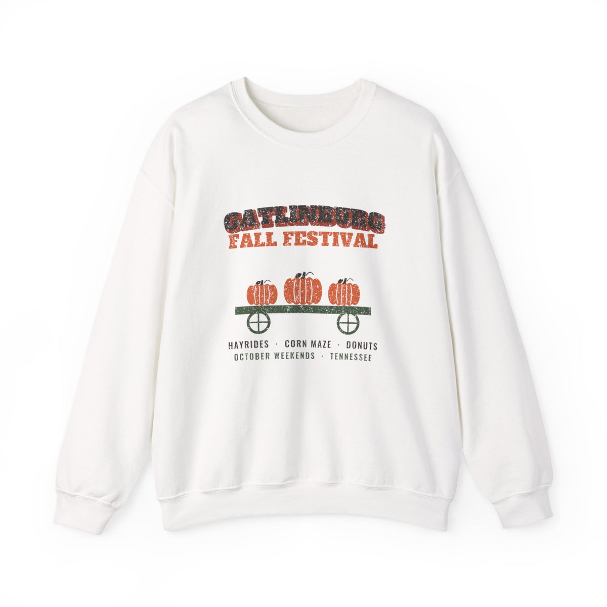Gatlinburg Tennessee Fall Festival Hay Wagon Crewneck Sweatshirt