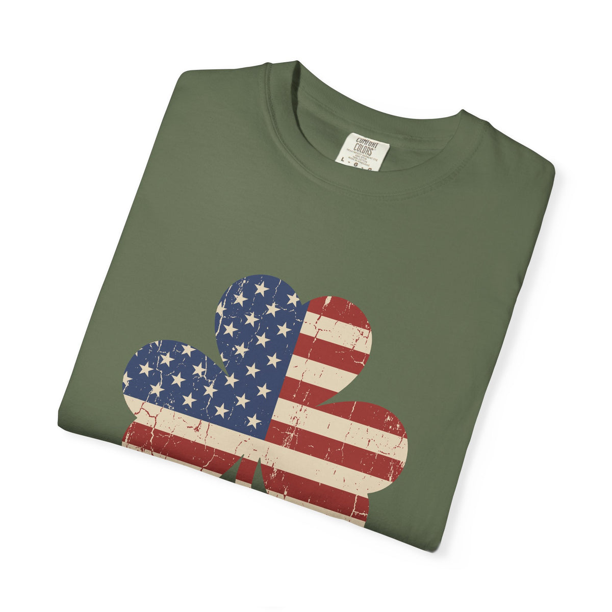 Irish American Flag Shamrock Distressed Vintage T-Shirt