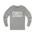 Pennsylvania Vintage Letters Map Long Sleeve Tee
