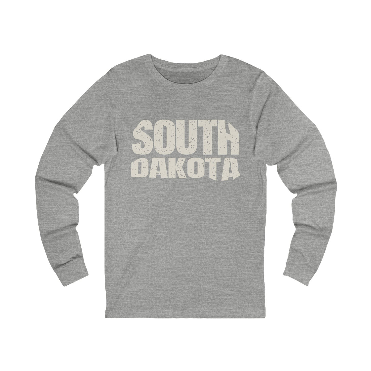 South Dakota Vintage Letters Map Long Sleeve Tee