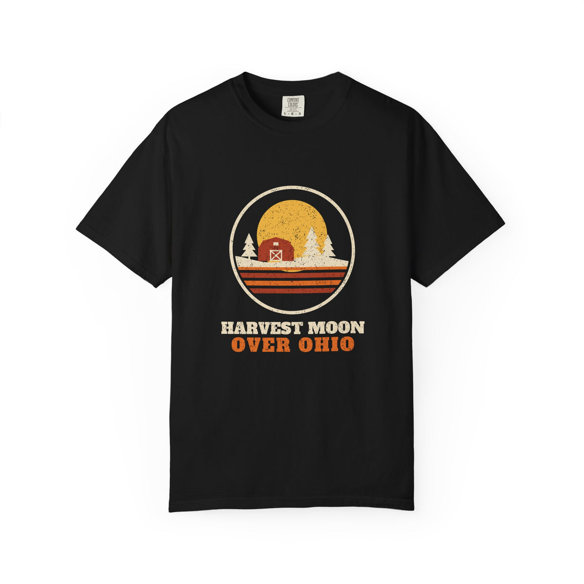 Harvest Moon Over Ohio Retro Badge T-Shirt
