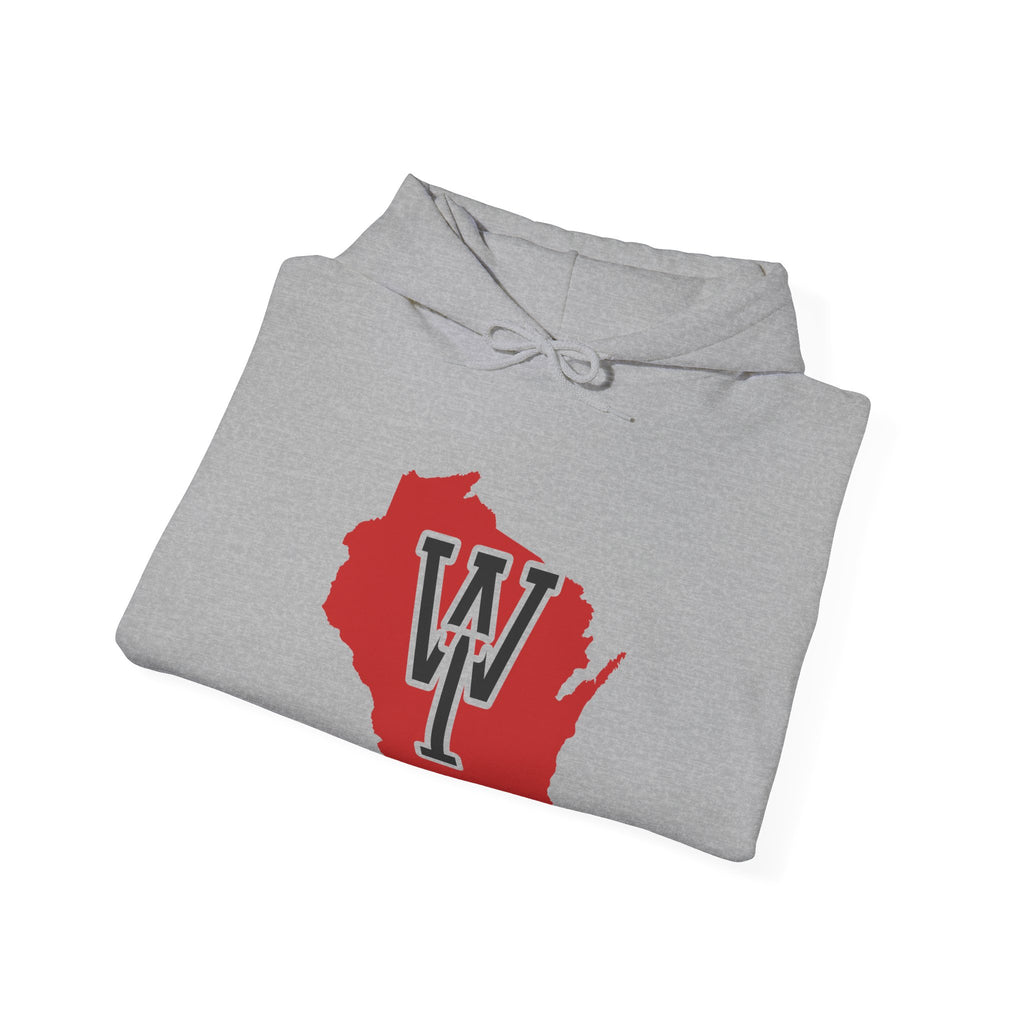 Wisconsin Varsity Monogram Map Hoodie