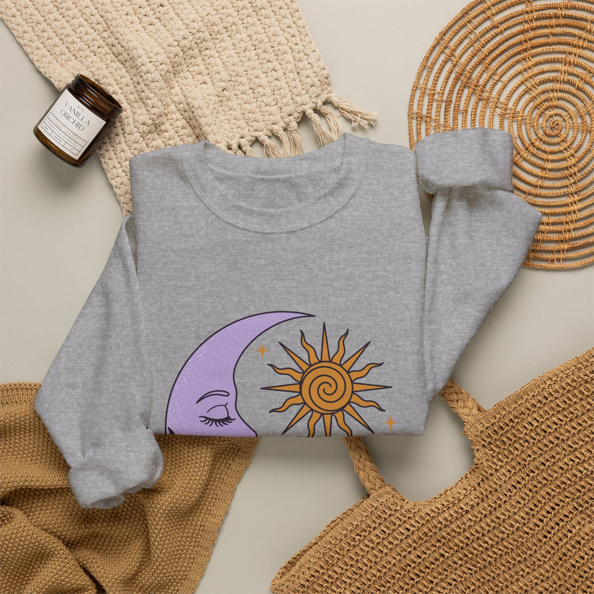 Thistle Moon Celestial Sun and Stars Crewneck Sweatshirt