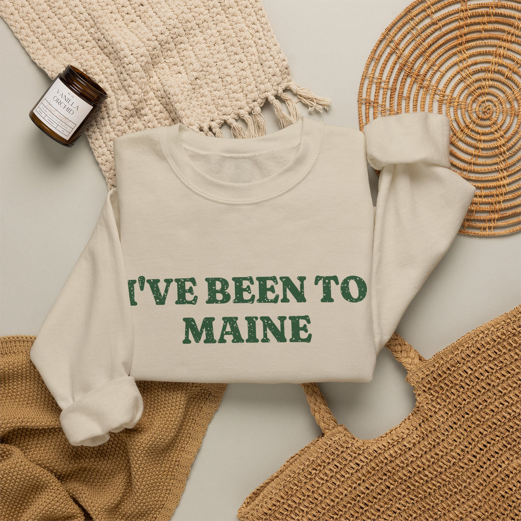 I've Been to Maine Vintage Travel Souvenir Crewneck Sweatshirt