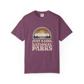 Just a Girl Who Loves National Parks Retro Sunset T-Shirt