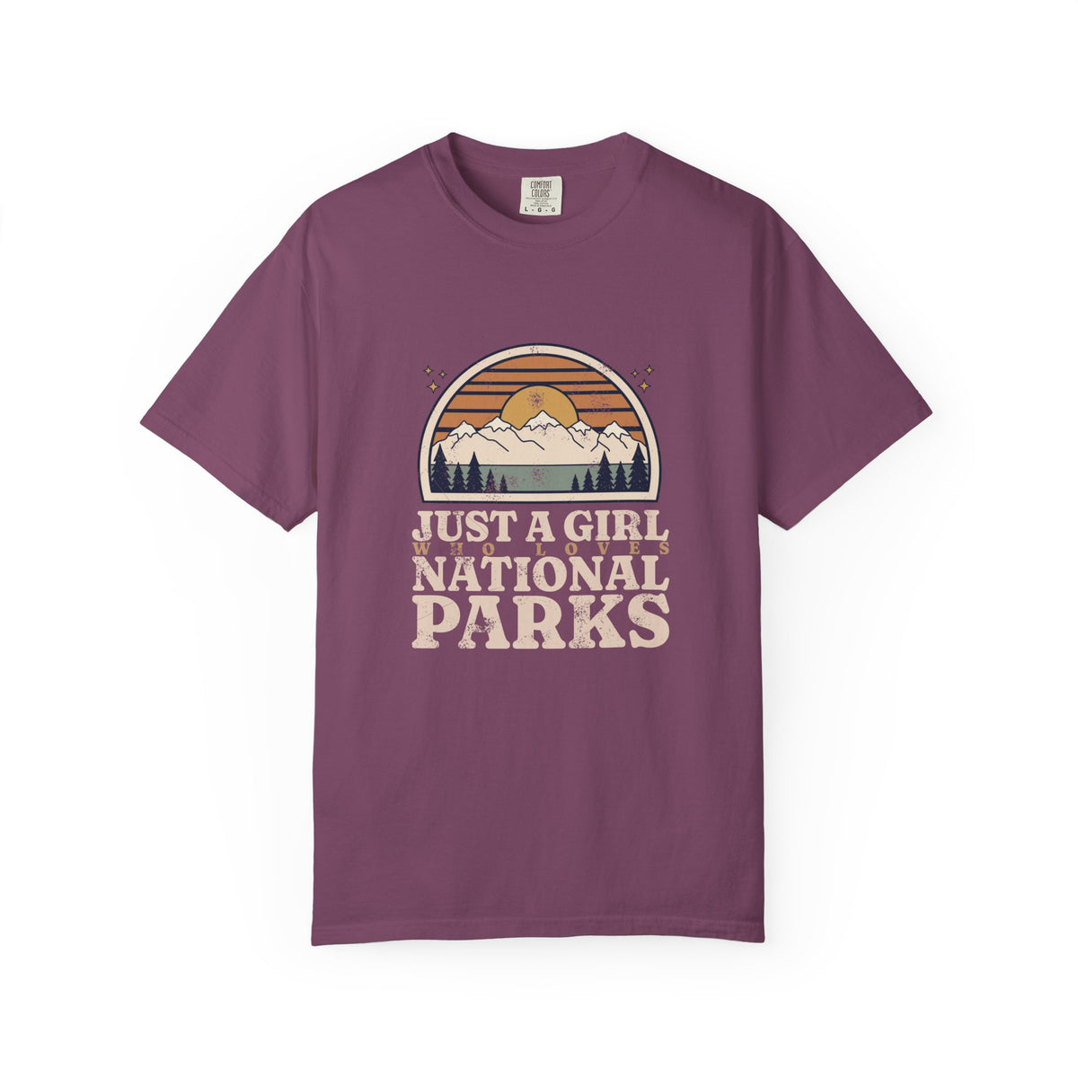 Just a Girl Who Loves National Parks Retro Sunset T-Shirt