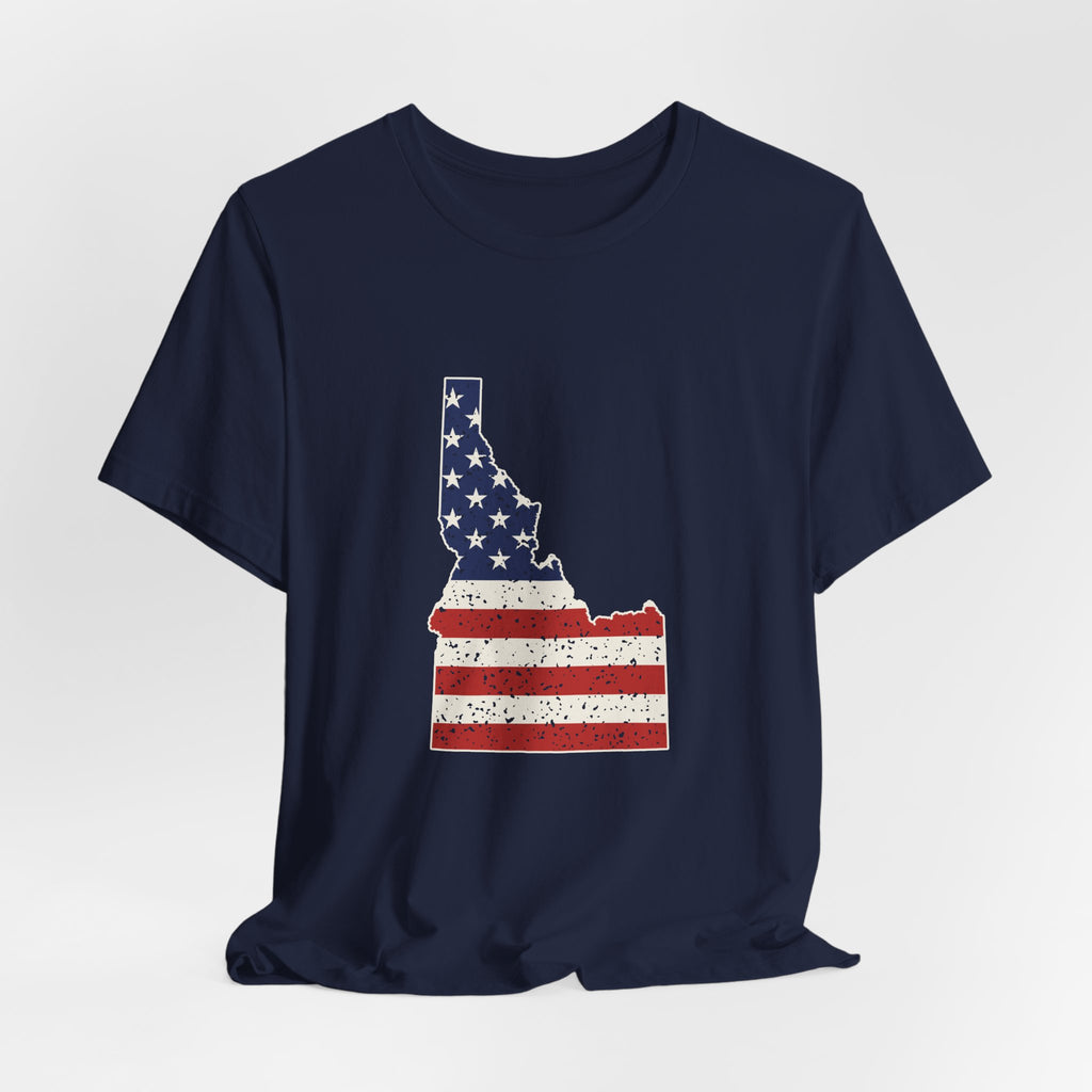 Idaho American Flag Map T-Shirt