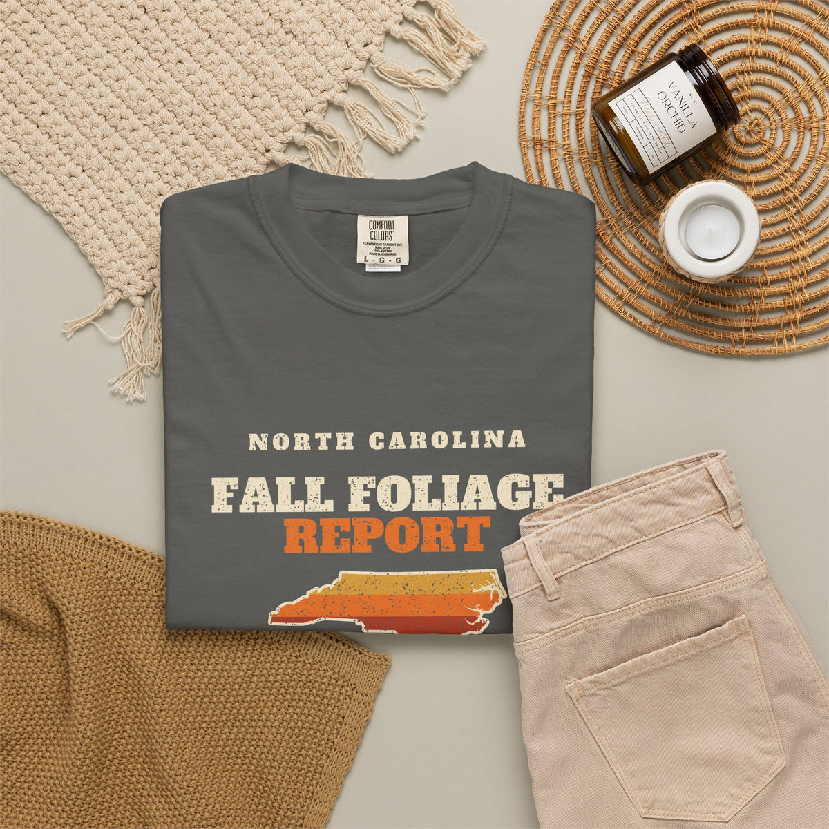 North Carolina Fall Foliage Report Map T-Shirt
