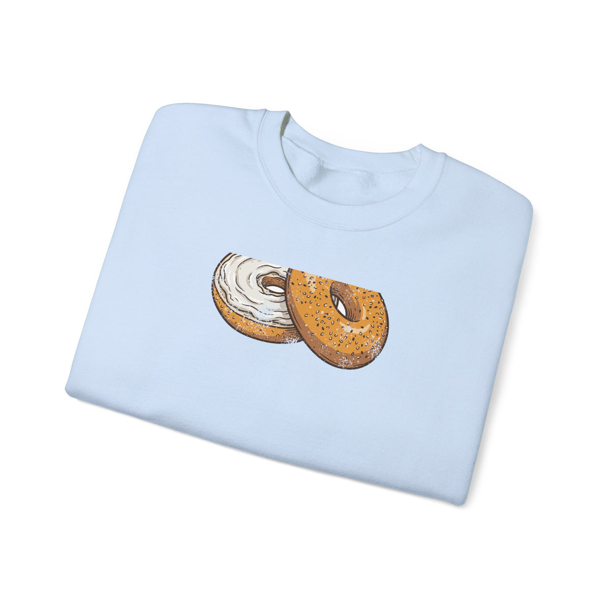 New York Everything Bagel Retro Food Illustration Crewneck Sweatshirt
