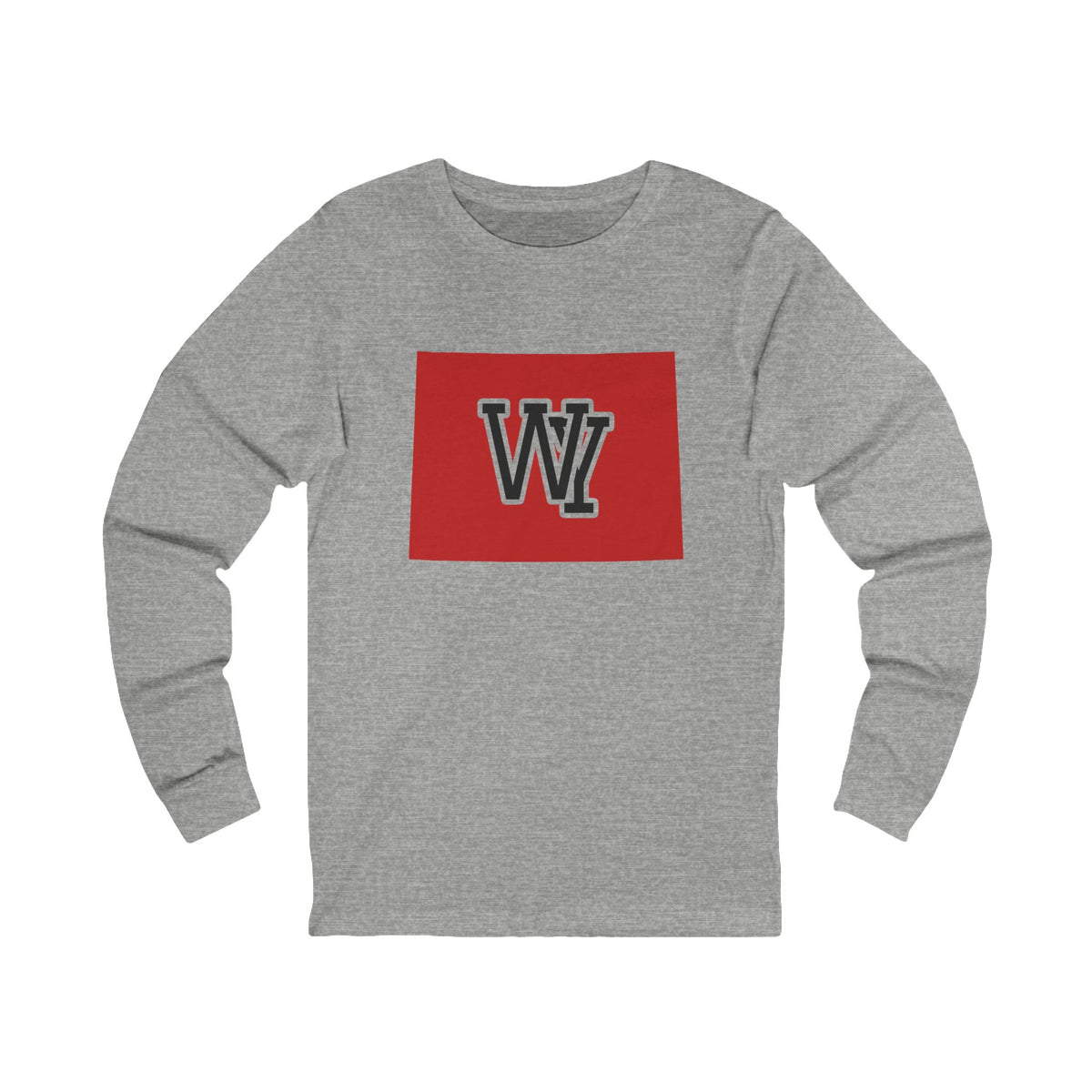 Wyoming Varsity Monogram Map Long Sleeve Tee