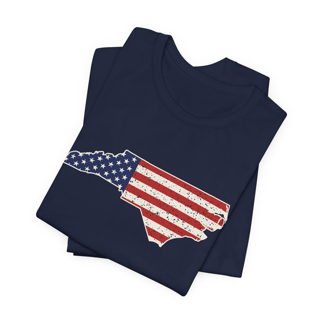 North Carolina American Flag Map T-Shirt