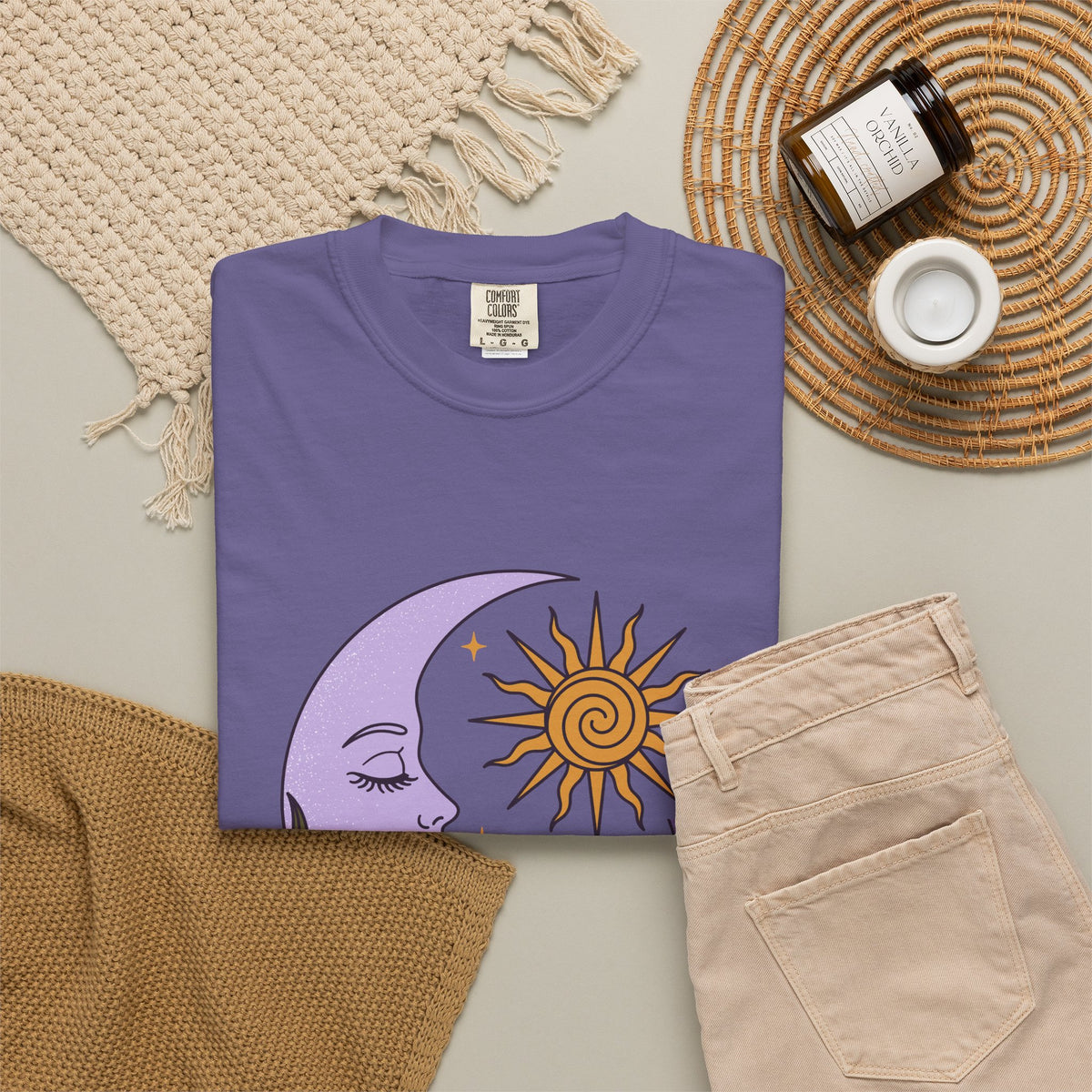 Thistle Moon Celestial Sun and Stars T-Shirt