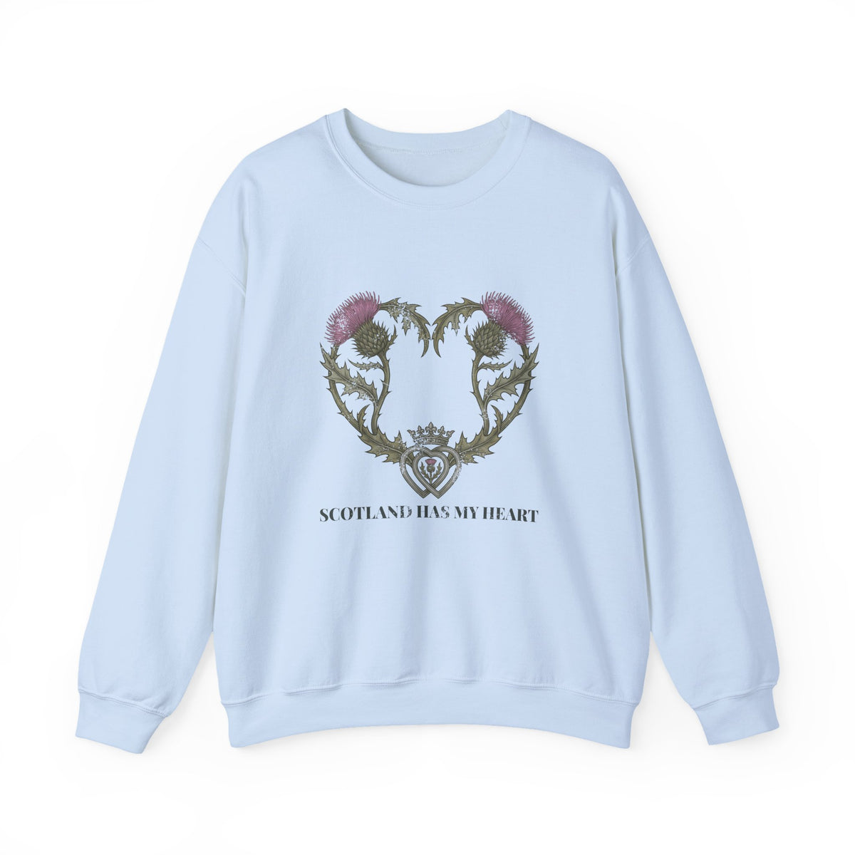 Scotland Has My Heart Purple Thistles Crewneck Sweatshirt