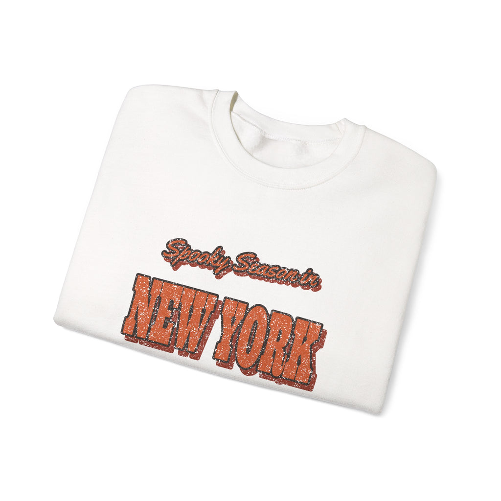 Spooky Season in New York Vintage Postcard Crewneck Sweatshirt