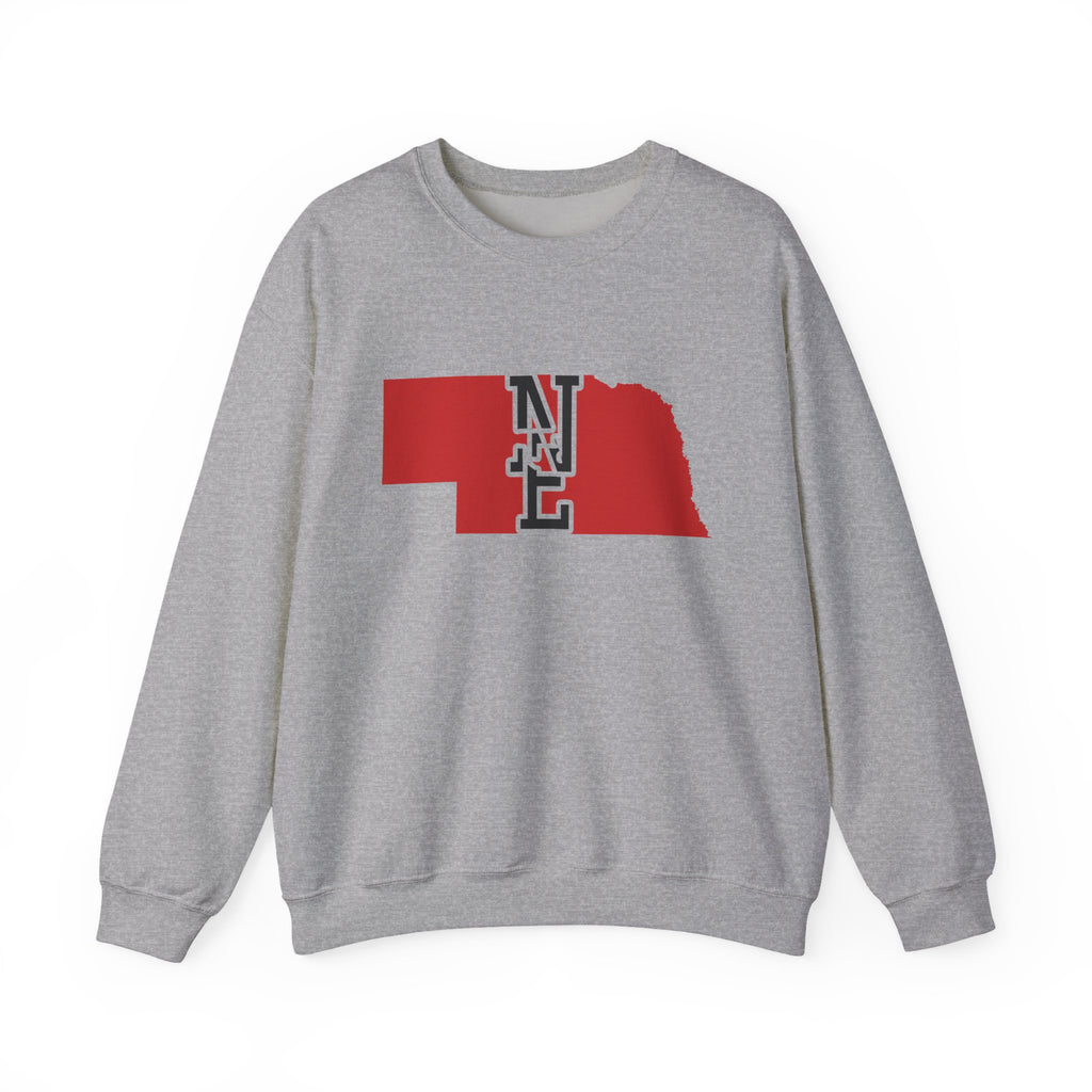 Nebraska Varsity Monogram Map Crewneck Sweatshirt