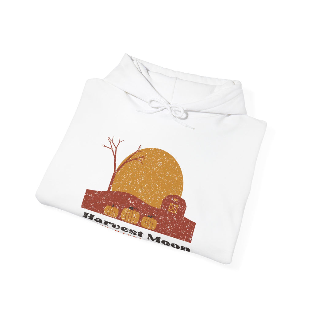 Harvest Moon Over Massachusetts Barn Hoodie