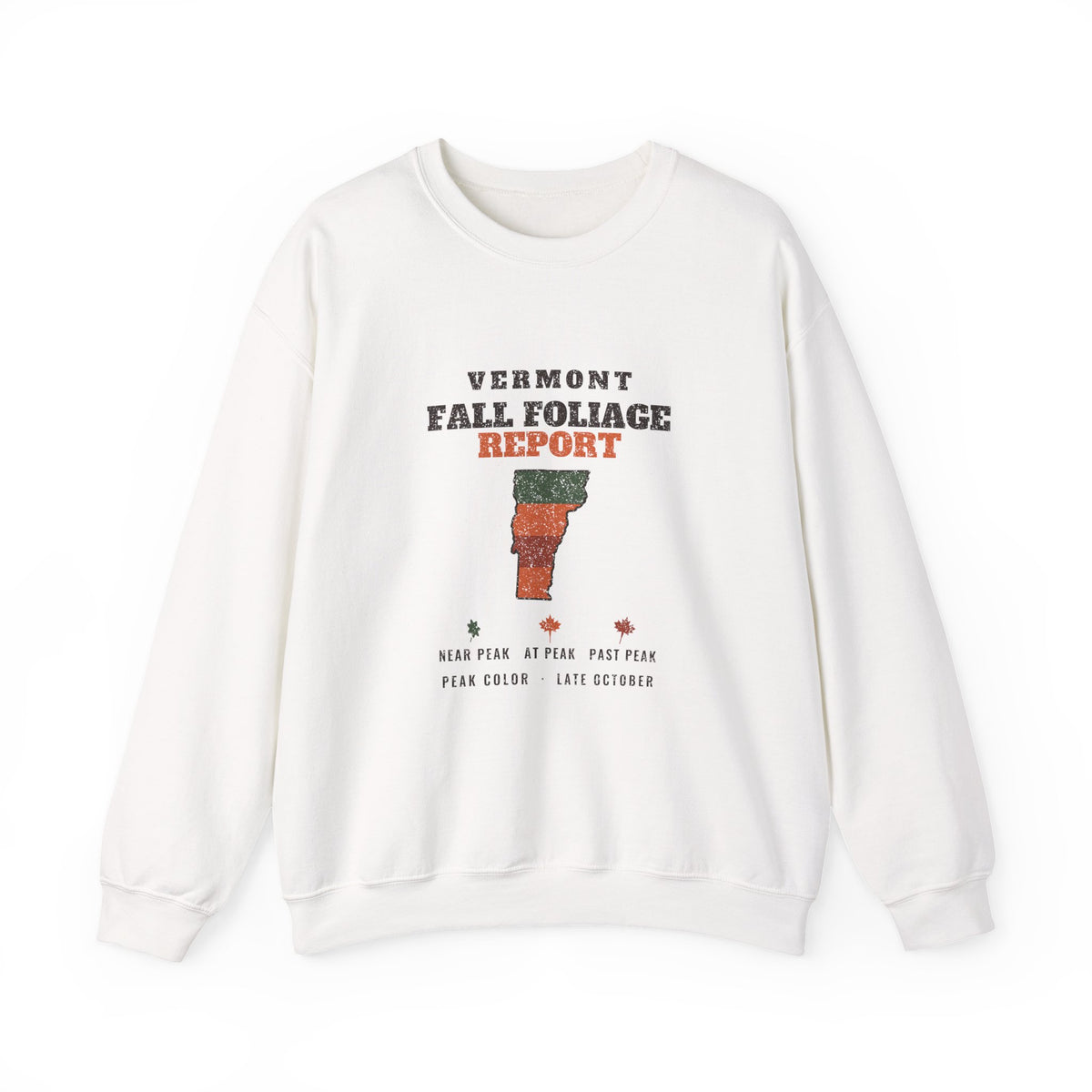 Vermont Fall Foliage Report Map Crewneck Sweatshirt