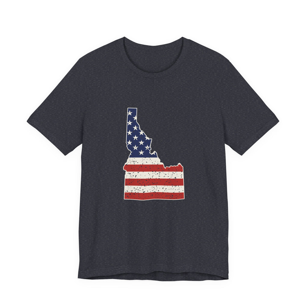 Idaho American Flag Map T-Shirt