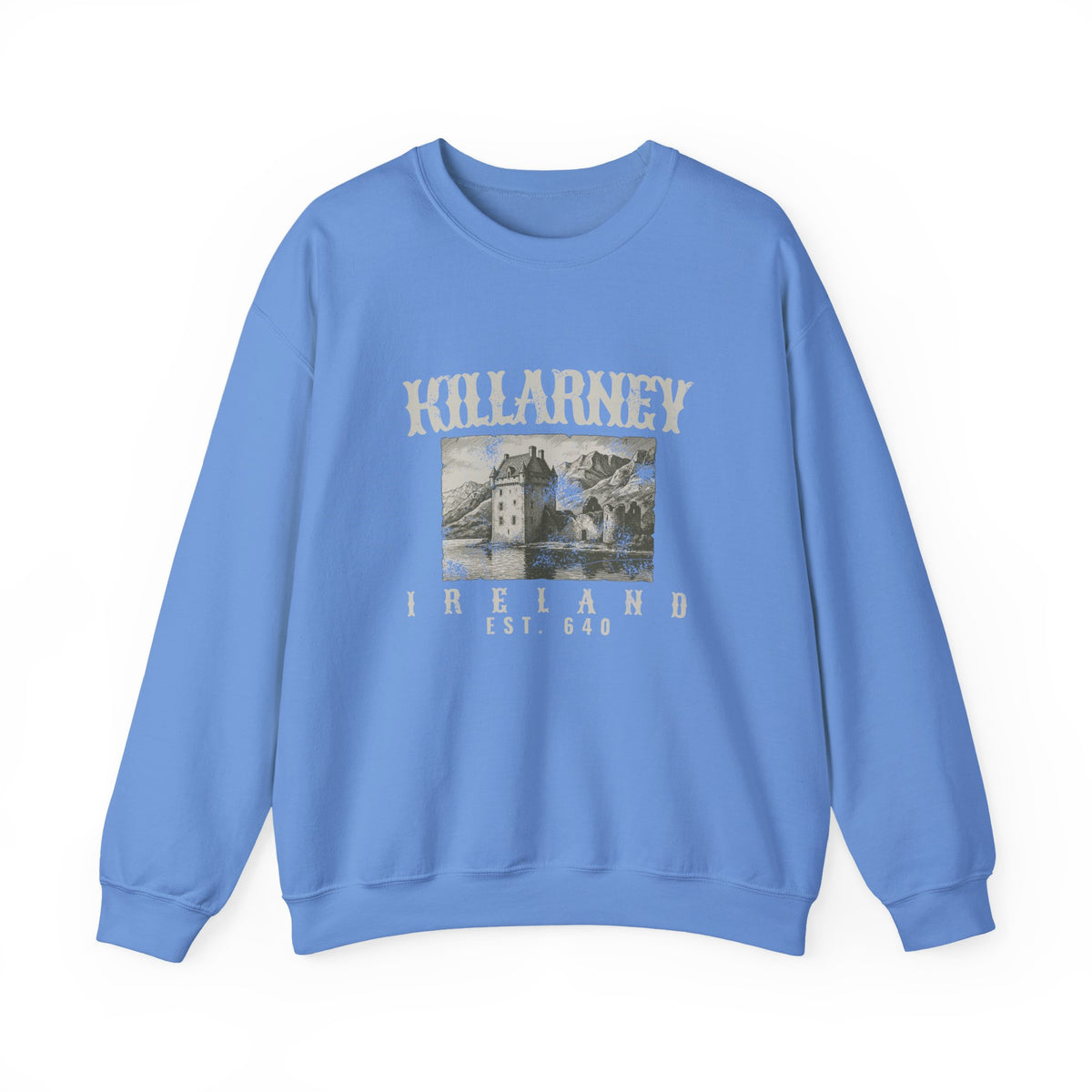 Killarney Ireland Est 640 Lakeside Castle Crewneck Sweatshirt
