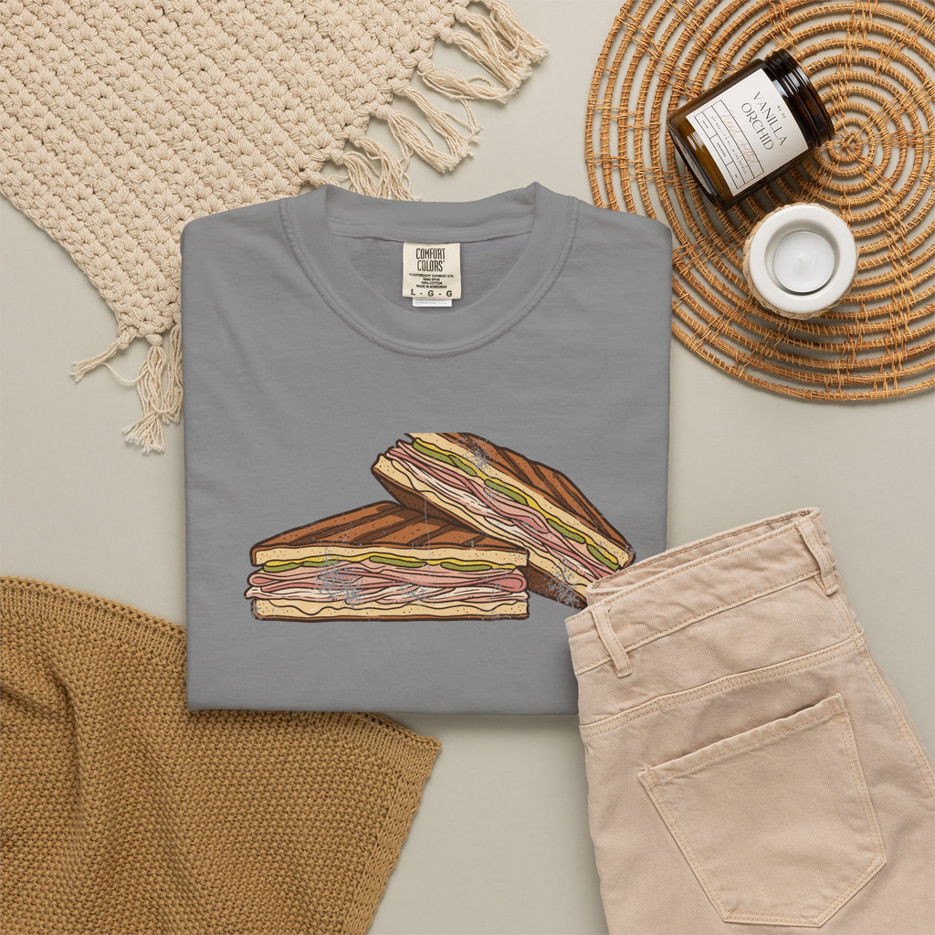 Tampa Cuban Sandwich Retro Food Illustration T-Shirt