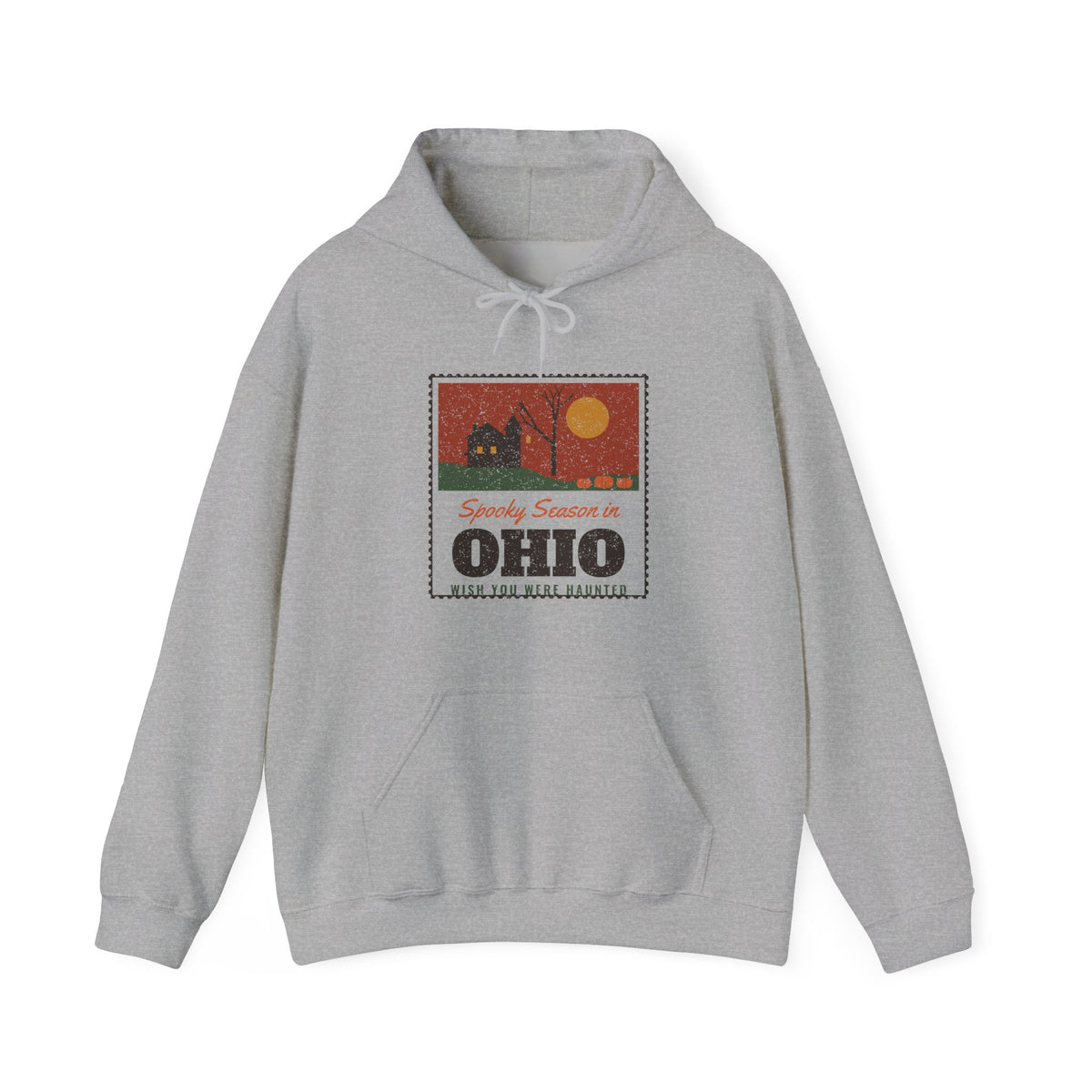 Spooky Season in Ohio Haunted Postcard Hoodie