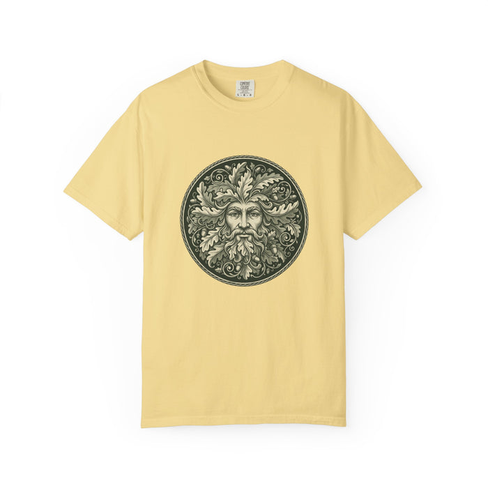 Green Man Oak Leaf and Acorn Medallion T-Shirt