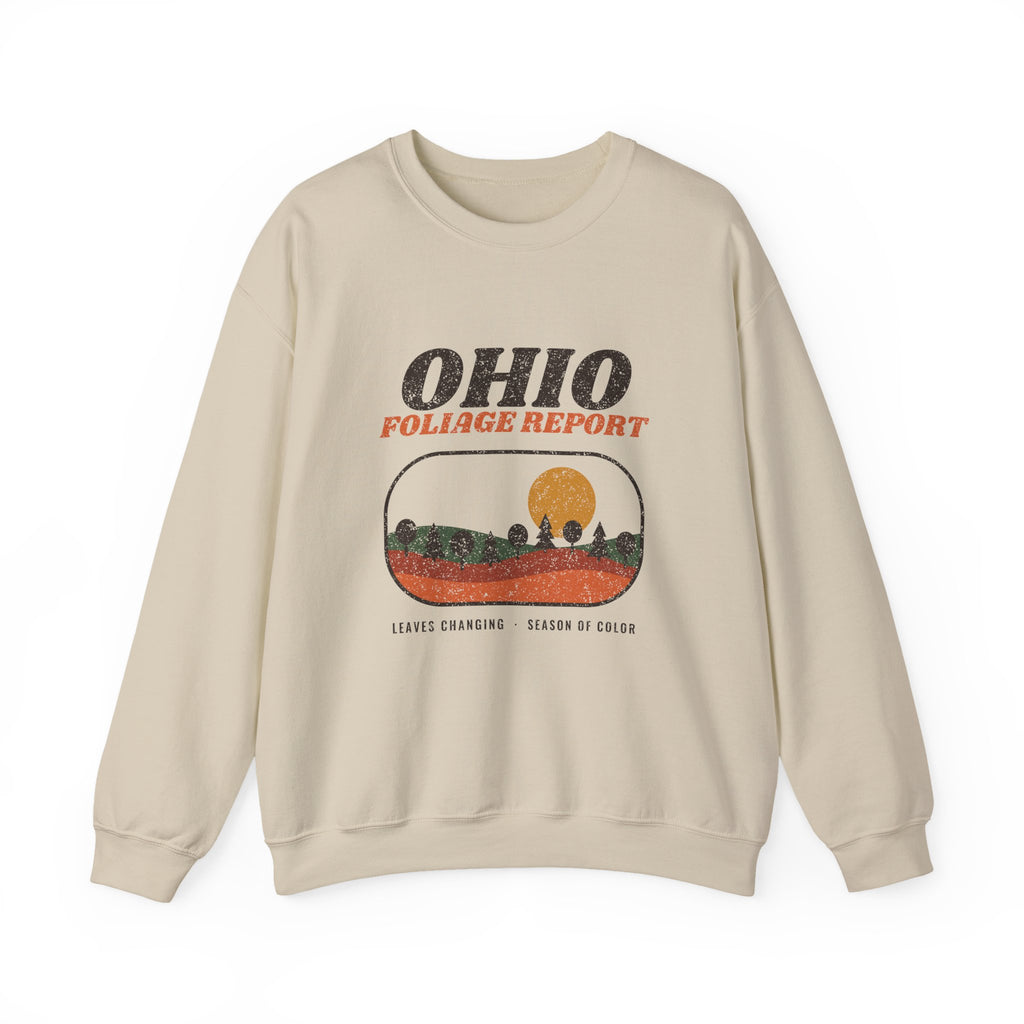 Ohio Foliage Report Retro Landscape Crewneck Sweatshirt