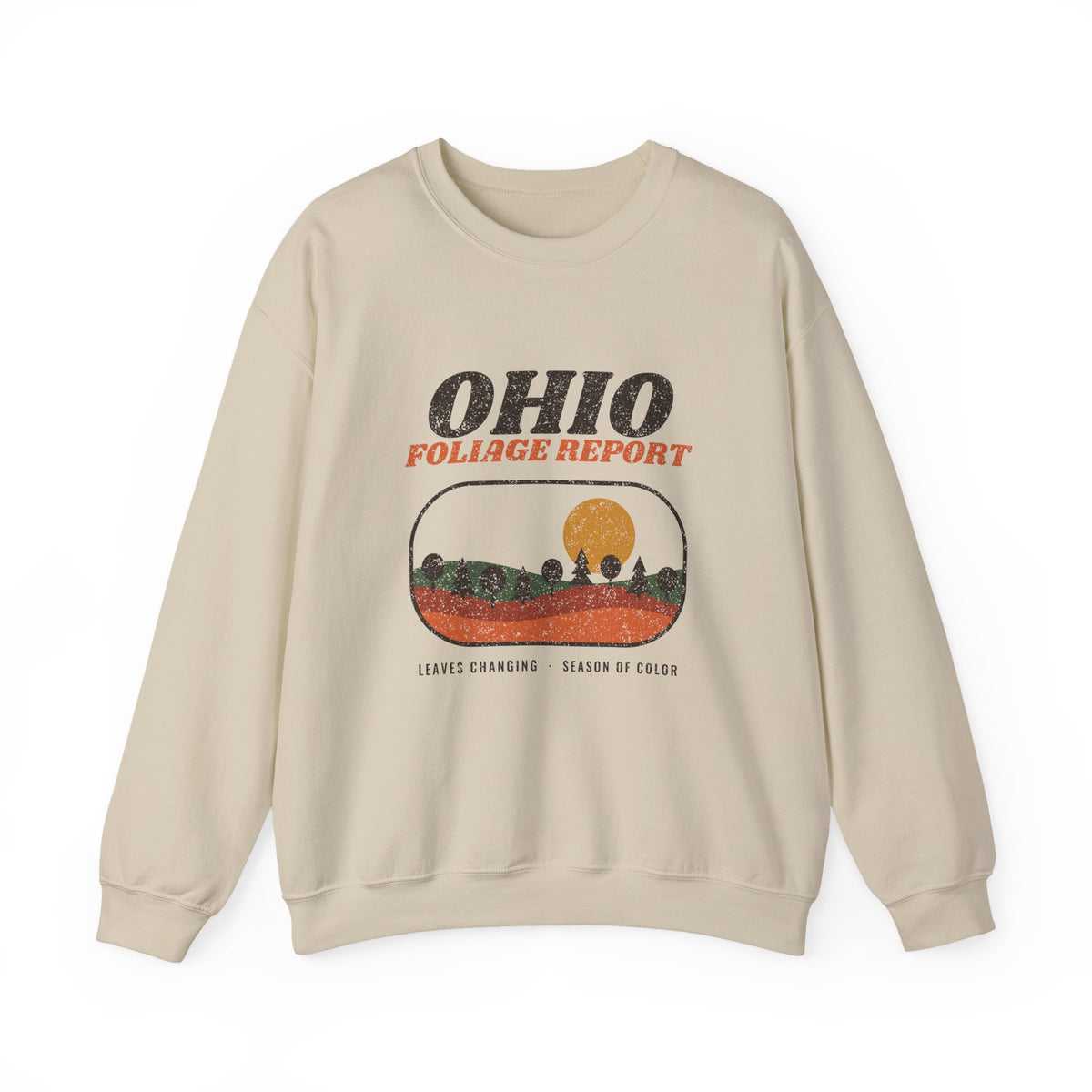 Ohio Foliage Report Retro Landscape Crewneck Sweatshirt