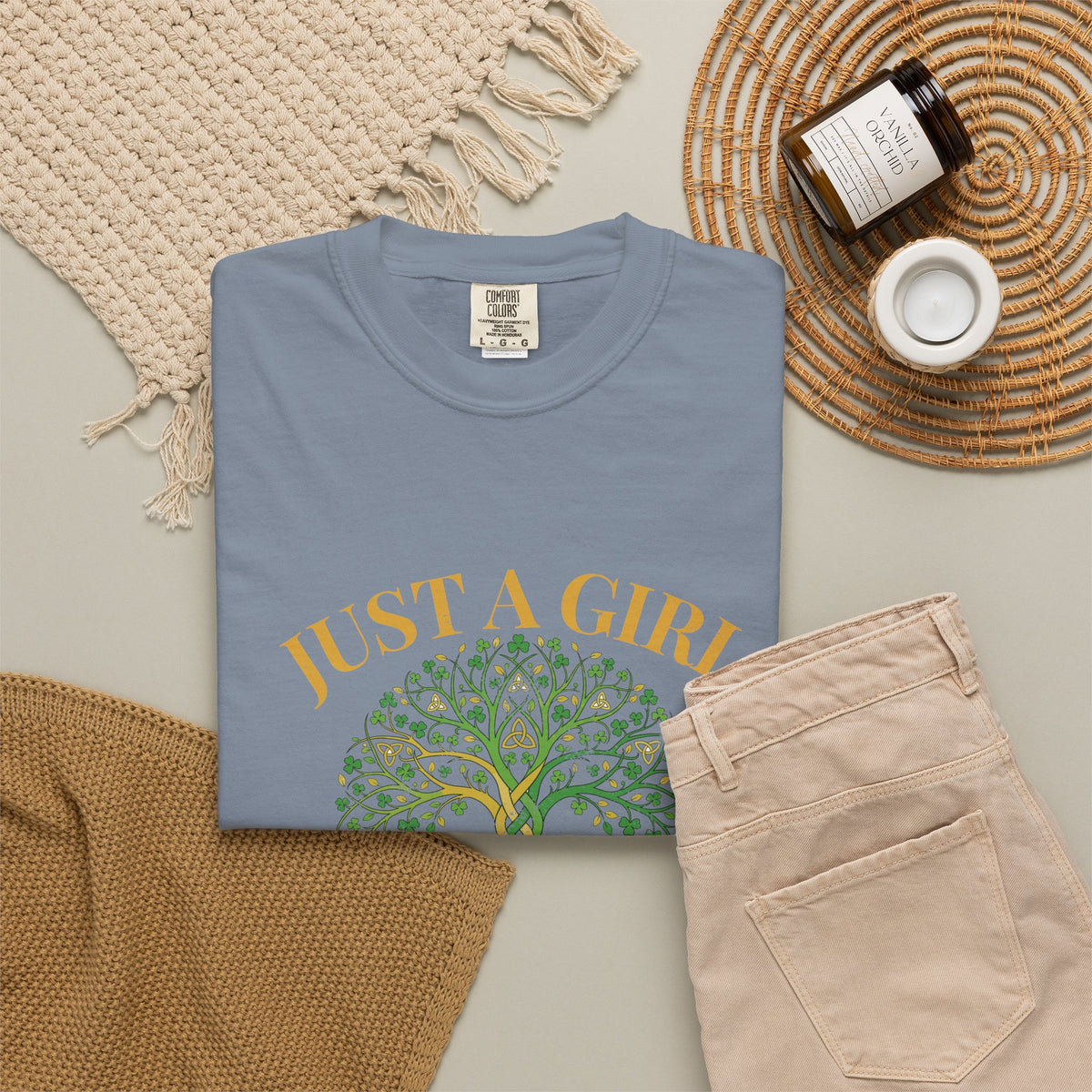 Just a Girl With Irish Roots Tree of Life T-Shirt