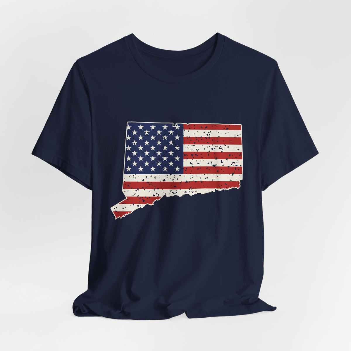 Connecticut American Flag Map T-Shirt