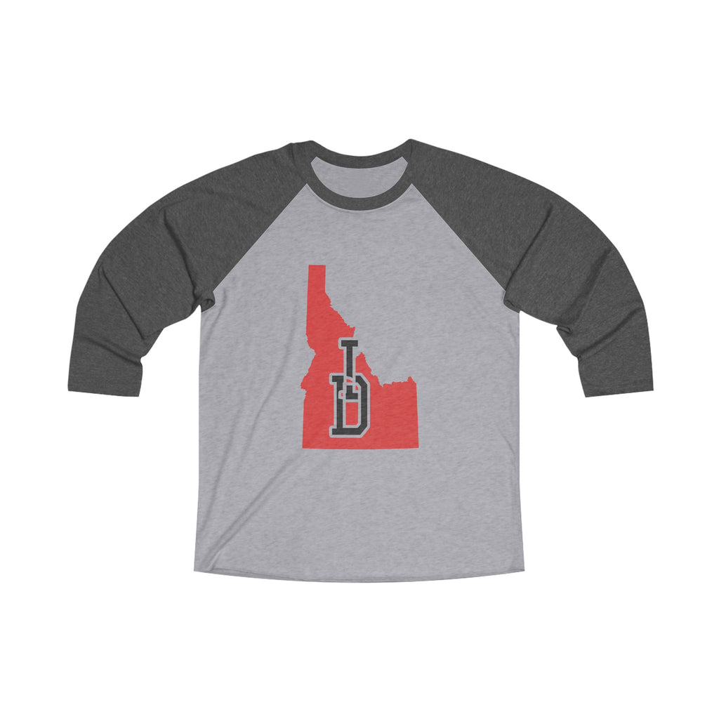 Idaho Varsity Monogram Map Raglan 3/4 Sleeve Tee