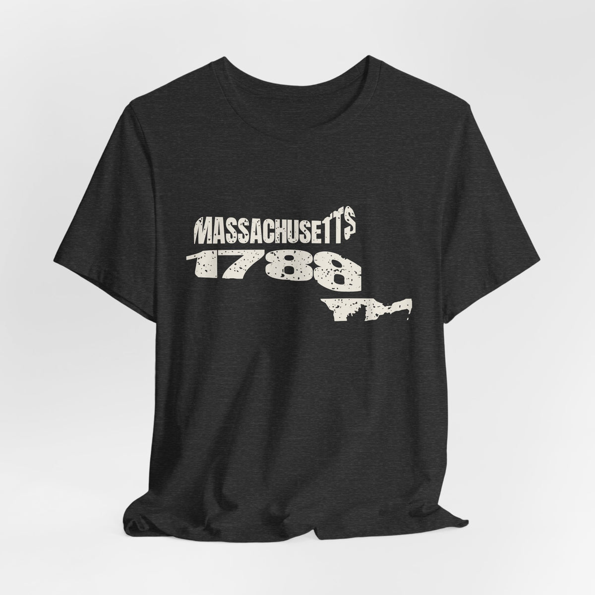Massachusetts Vintage Letters Map T-Shirt