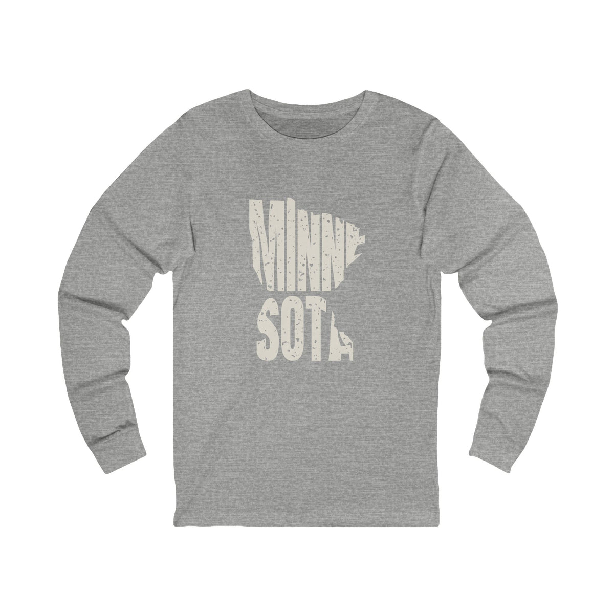Minnesota Vintage Letters Map Long Sleeve Tee