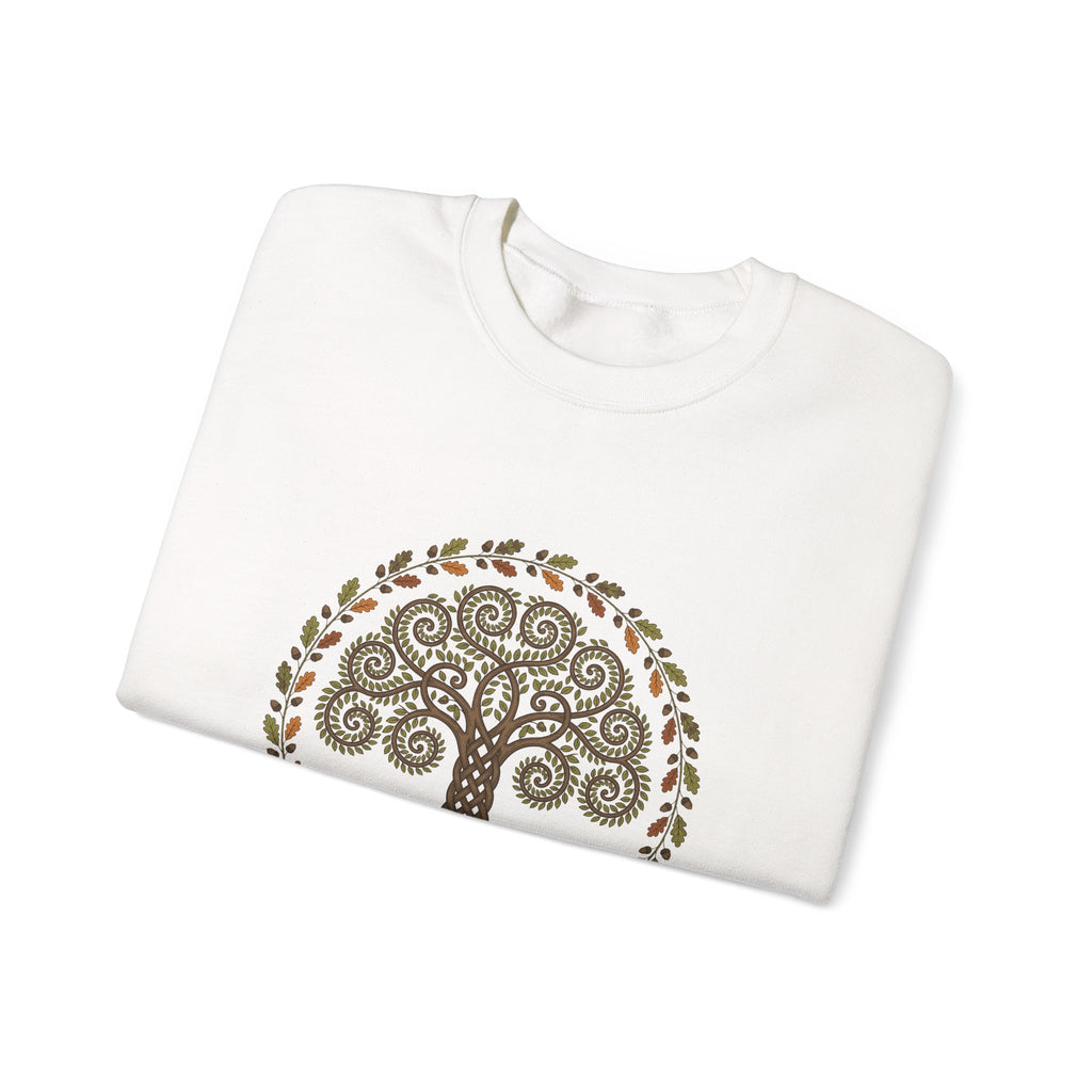 Celtic Tree of Life Autumn Oak Wreath Crewneck Sweatshirt