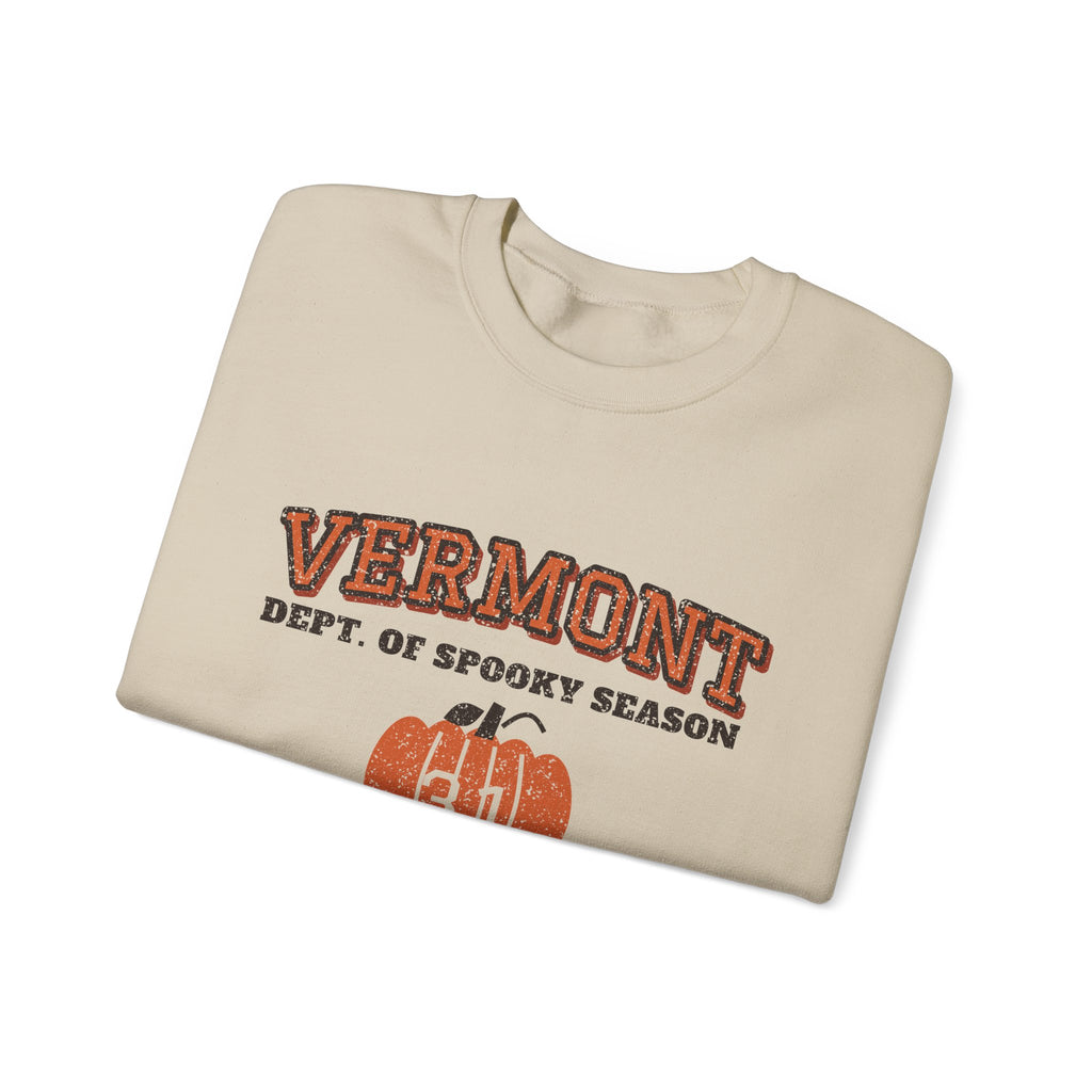 Vermont Dept. of Spooky Season Varsity Crewneck Sweatshirt