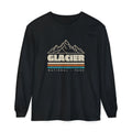 Glacier National Park Retro Mountain Stripes Long Sleeve Tee