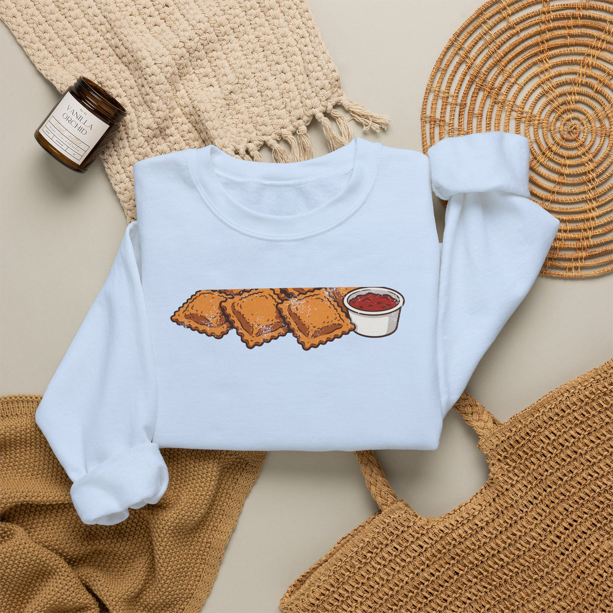 St Louis Toasted Ravioli Retro Food Illustration Crewneck Sweatshirt