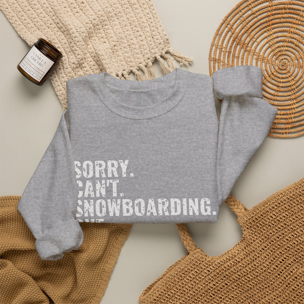 Sorry Can't Snowboarding Bye Funny Snowboarder Crewneck Sweatshirt
