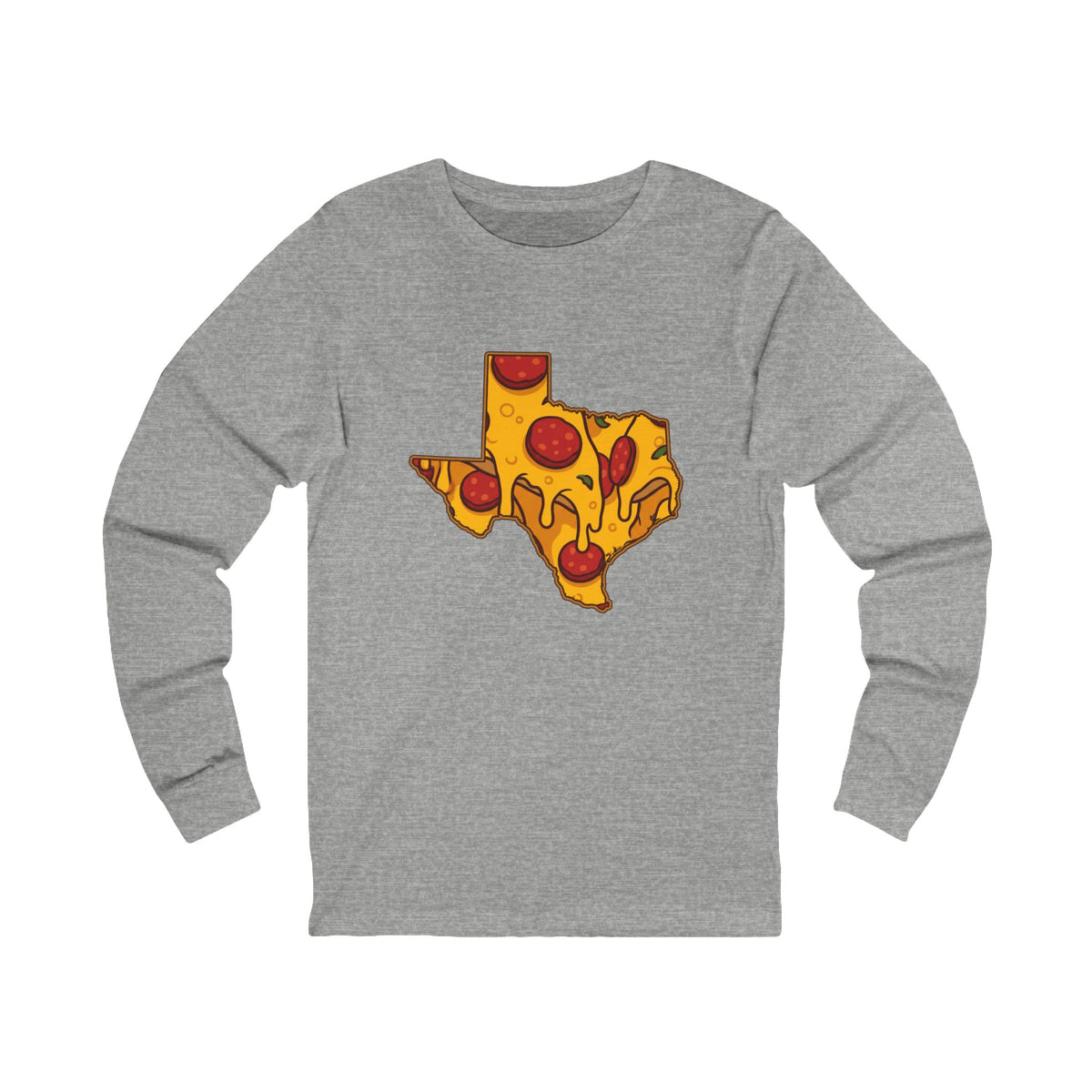 Texas Pizza Map Long Sleeve Tee
