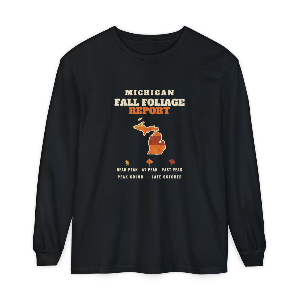 Michigan Fall Foliage Report Map Long Sleeve Tee