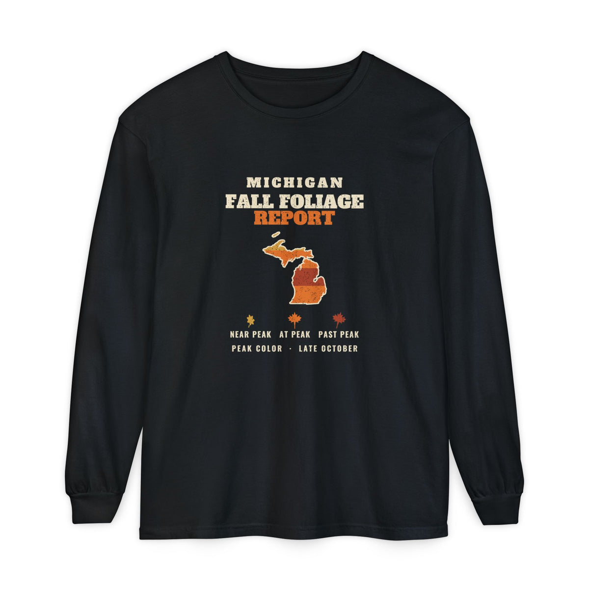 Michigan Fall Foliage Report Map Long Sleeve Tee