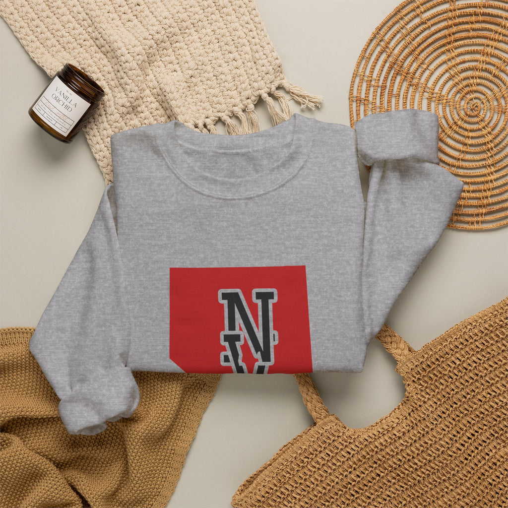 Nevada Varsity Monogram Map Crewneck Sweatshirt
