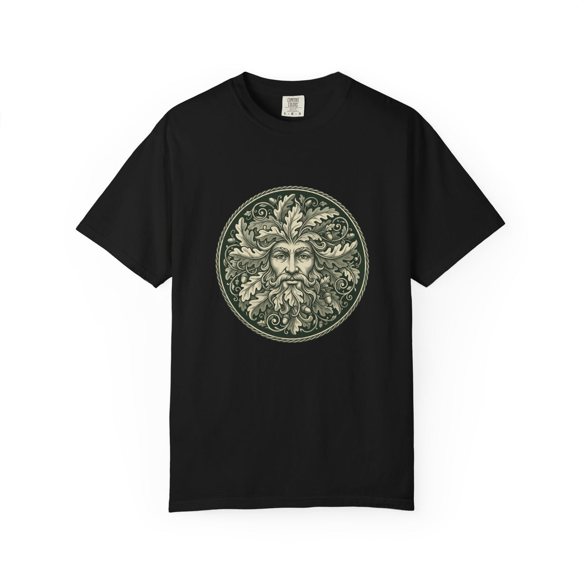 Green Man Oak Leaf and Acorn Medallion T-Shirt