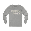 Nebraska Vintage Letters Map Long Sleeve Tee