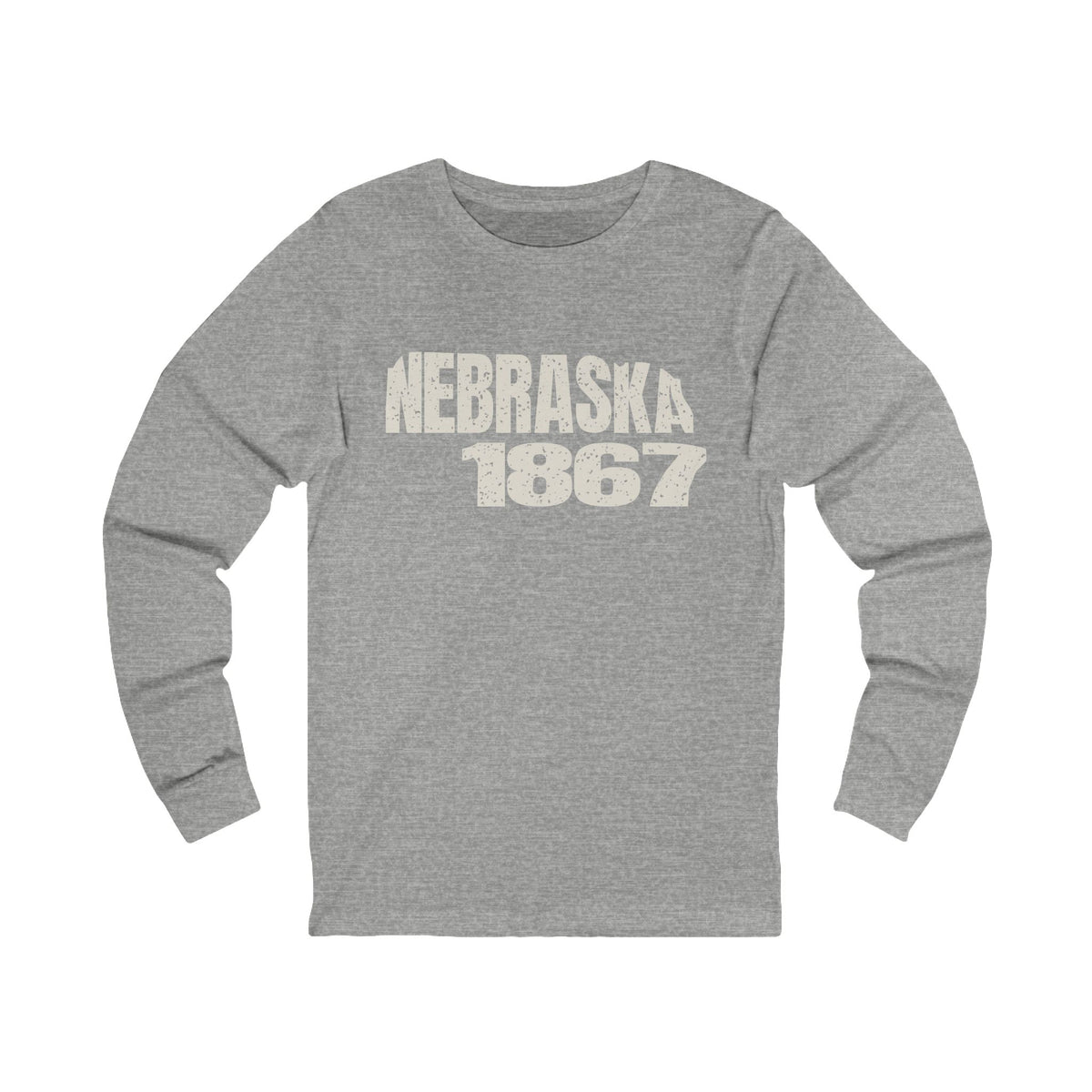 Nebraska Vintage Letters Map Long Sleeve Tee