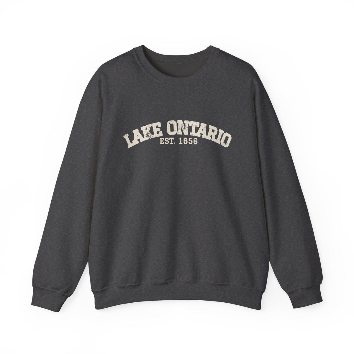 Lake Ontario Est 1656 Retro Varsity Crewneck Sweatshirt