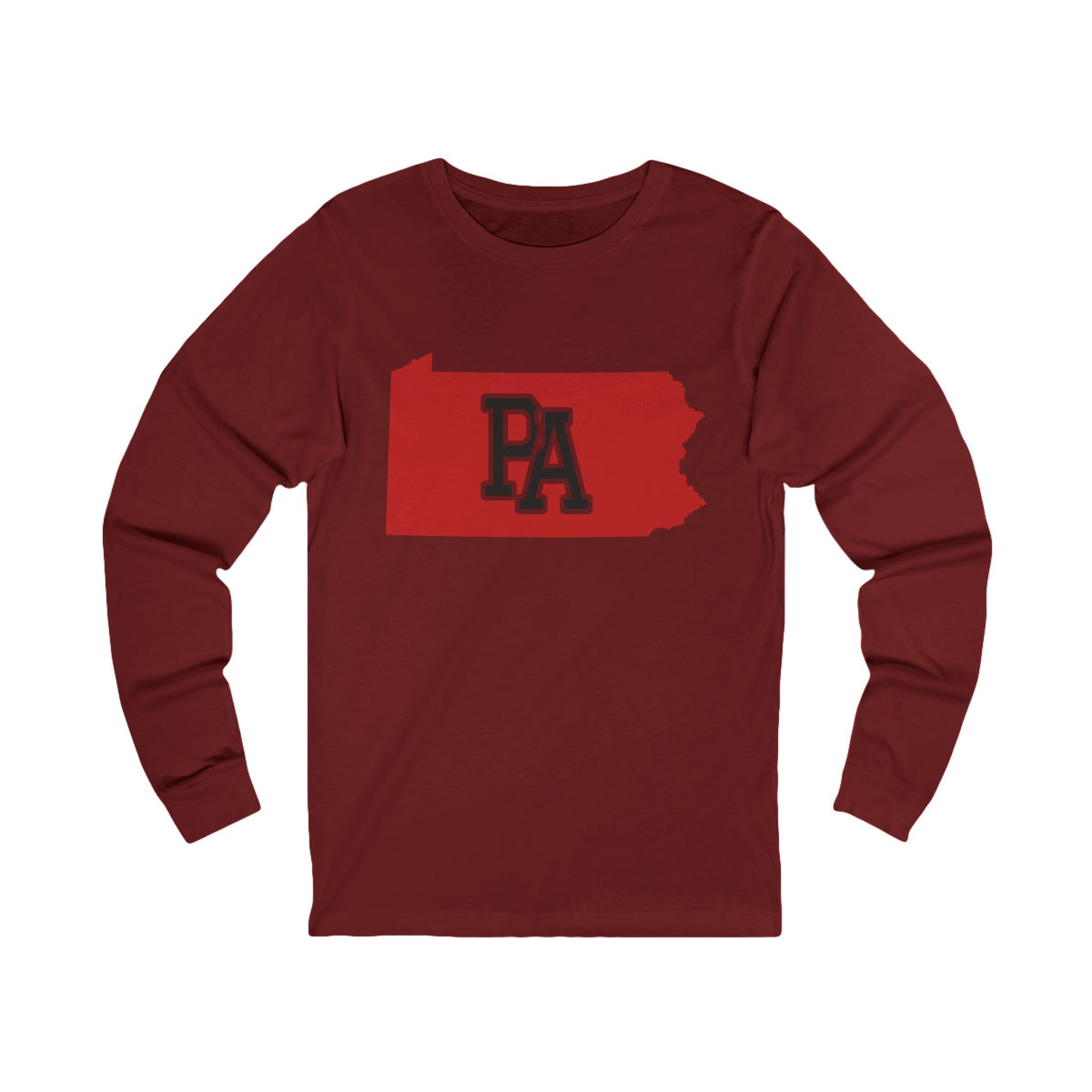Pennsylvania Varsity Monogram Map Long Sleeve Tee